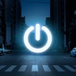 Ablauf eines Blackouts. Das Bild zeigt eine Stadt, bei der der Strom weg ist.